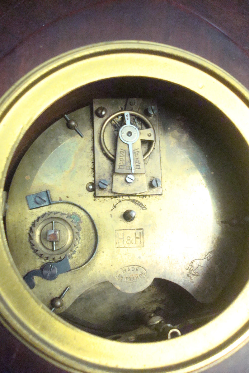 H & H France Wooden Case Antique C1910s, Clock, Needs Maintenance[2*]