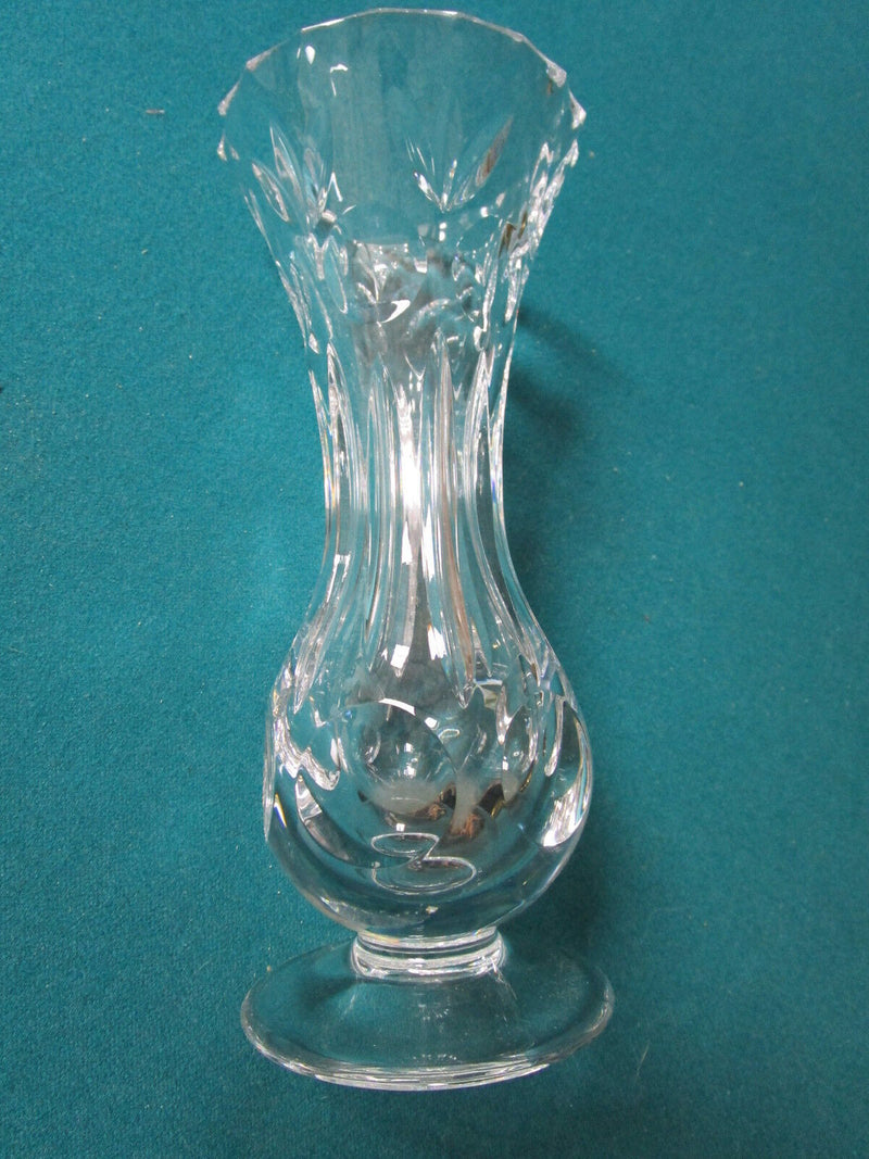 Cut Czech Bohemian Lead Crystal Vase combination of thumbprints & flowers BEAUTY