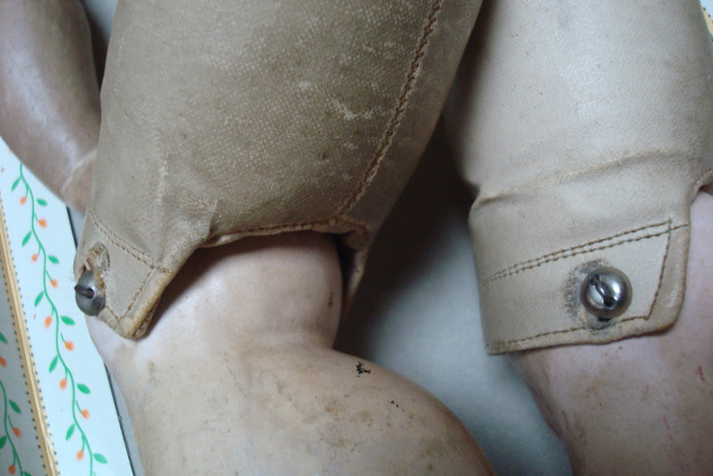 1950S K & R, Kämmer & Reinhardt, shoulder head compo, jointed, leather body, 23"