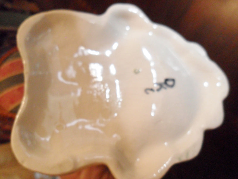 Majolica c1900s inkwell blue and white,4 1/2" tall ANTIQUE RARE