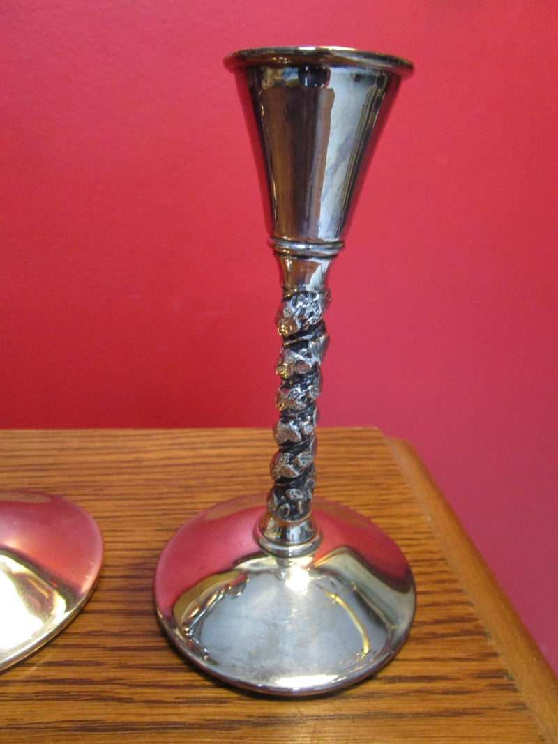 Valero Spain Silverplate Pair Of Candleholders 6" Tall [Office*]