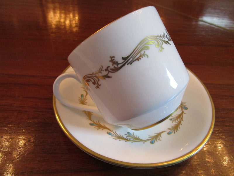 Aynsley England coffee cup and saucer, golden garland,  romance pattern[92