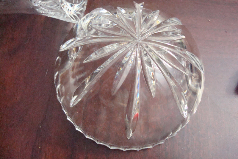 Crystal clear covered candy dish, AMERICAN brilliant period