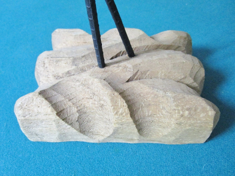 Rooster handpainted and handcarved wooden sculpture 14" x 4" CARVED ```