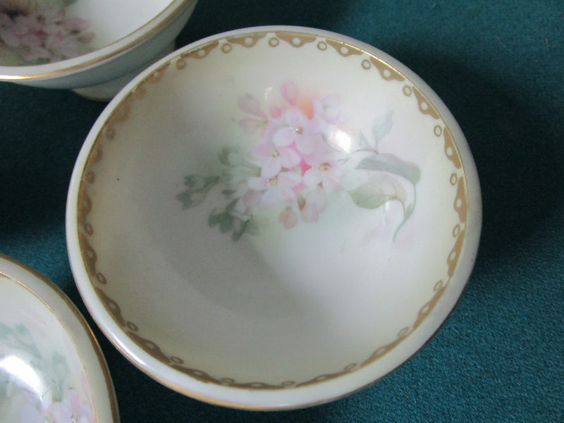 RS Prussia four footed salt dishes gold and flowers [rs-2]