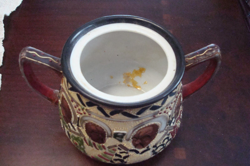 MORIAGE RS Japan Pottery, covered HANDLED sugar  c1940s  [80]