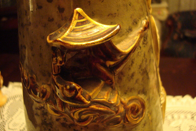 Hautin Boulenger HB & Cie Choisy-le-Roi Faience Japonesque Vase 19th Century