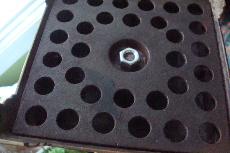 Mid Century candle holder brass and ceramic, handpainted birds original 13"