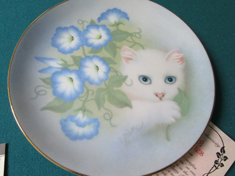 CAT'S PLATES (2) "Siamese Summer" "Morning Glory"NIB, with certs [AM11]