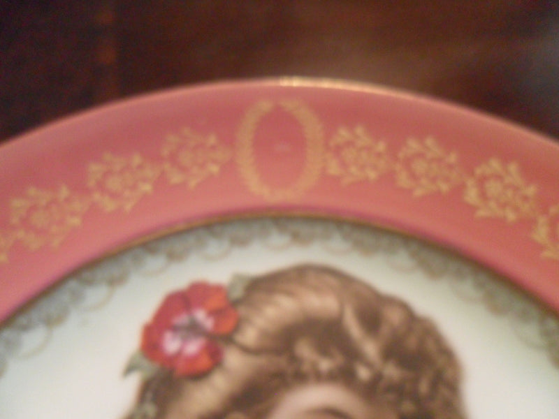 Oscar Schlegelmilch Germany portrait plate lady in pink [#122]