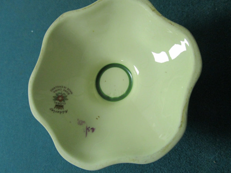 Adderley England Candle Holder "Floral" Pattern with Ceramic Flowers [95e]