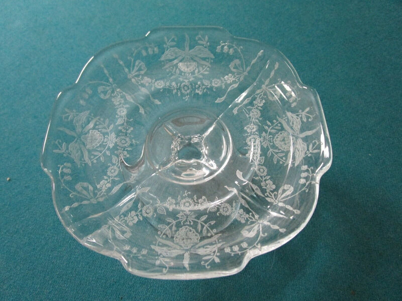 ELEGANT GLASS HEISEY FOOTED DISH /TIFFIN RUFFLED BORDER VASE PICK 1