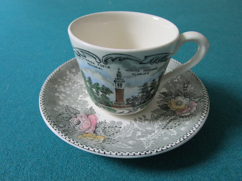 Adams Jonroth England Souvenir Cup And Saucer "Stephen Foster" Memorial [60b]