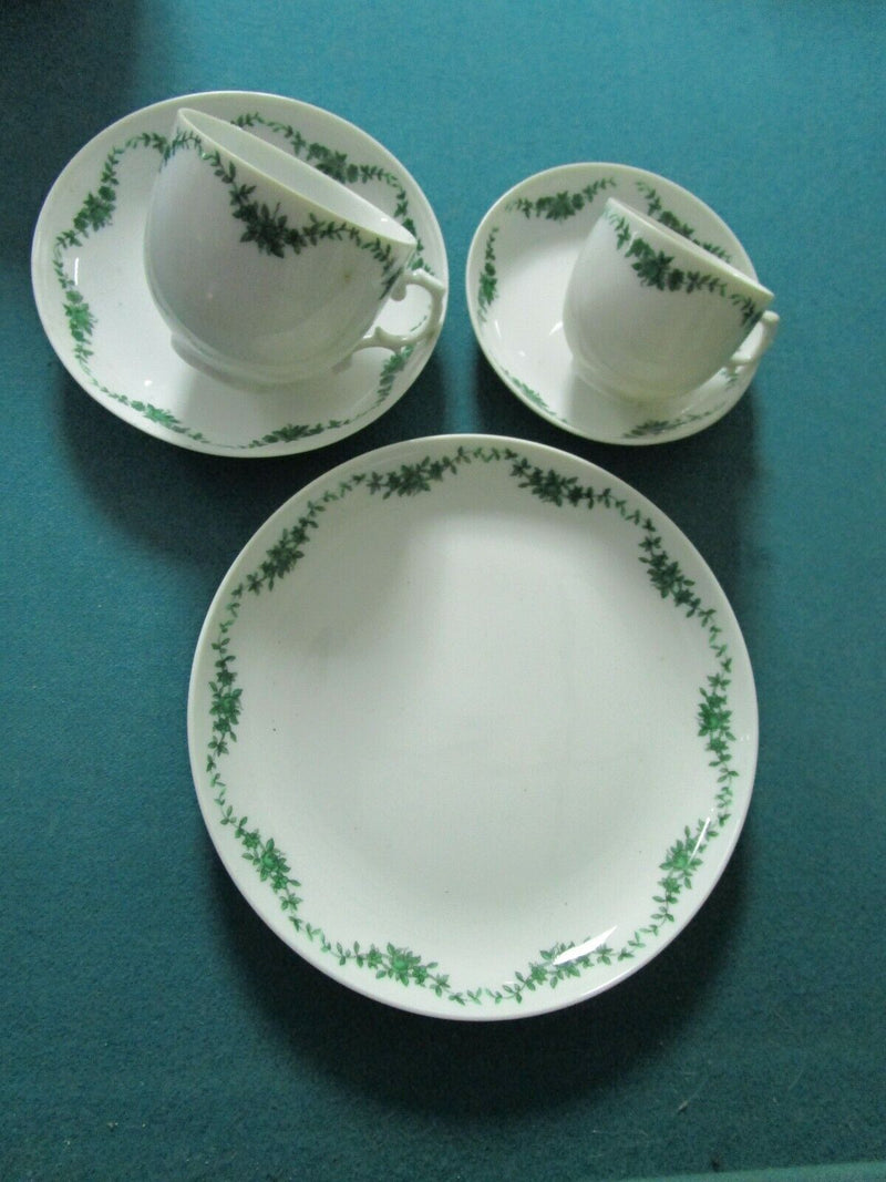 Fustenberg Germany Green Floral Swag Set Coffee Pot- Cups- Saucers- [84C]