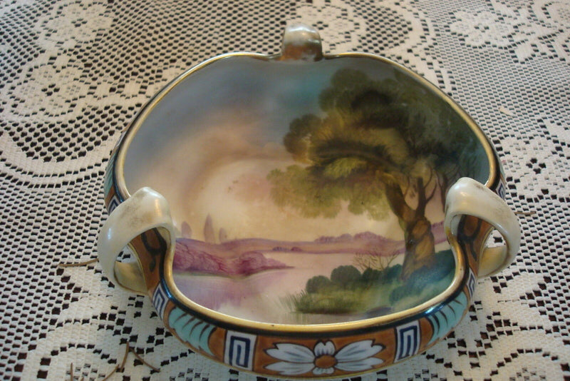 ANTIQUE VINTAGE NIPPON JAPAN POTTERY BOWL VANITY DISH HAIR RECEIVER FRUITS PICK1