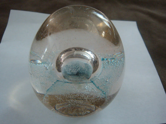 Large egg shaped paperweight bubble inside, marked [PPWA]