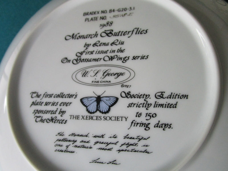 Lena Liu collector plates (2) "Western Tiger" and "Monarch ButterflES" [AM11]