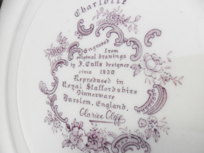 Royal Staffordshire Clarice Cliff Plate Burslem, PURPLE WARE FLORAL^^