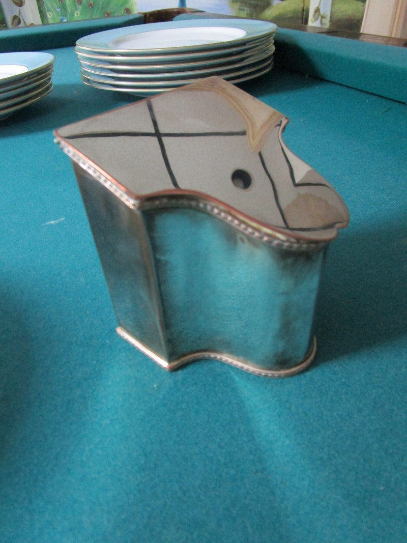 Cheltenham and Co UK Georgian Style  Silver on Copper Tea Caddy Box RARE [81D]