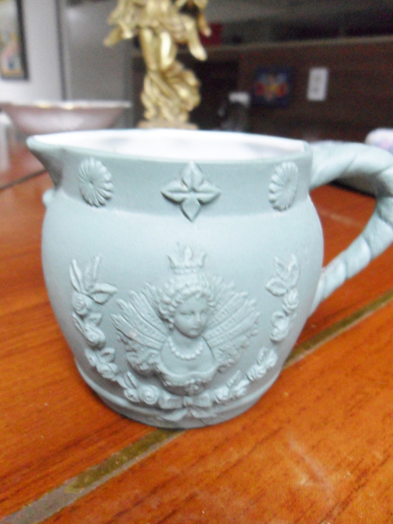 Schafer & Vater Germany Jasperware,hand painted Queen cameo creamer ^^