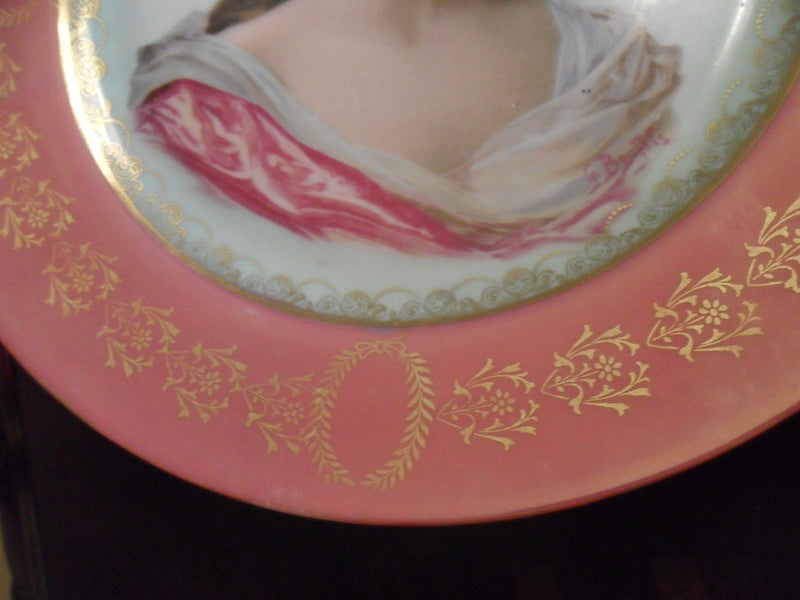 Oscar Schlegelmilch Germany portrait plate lady in pink [#122]