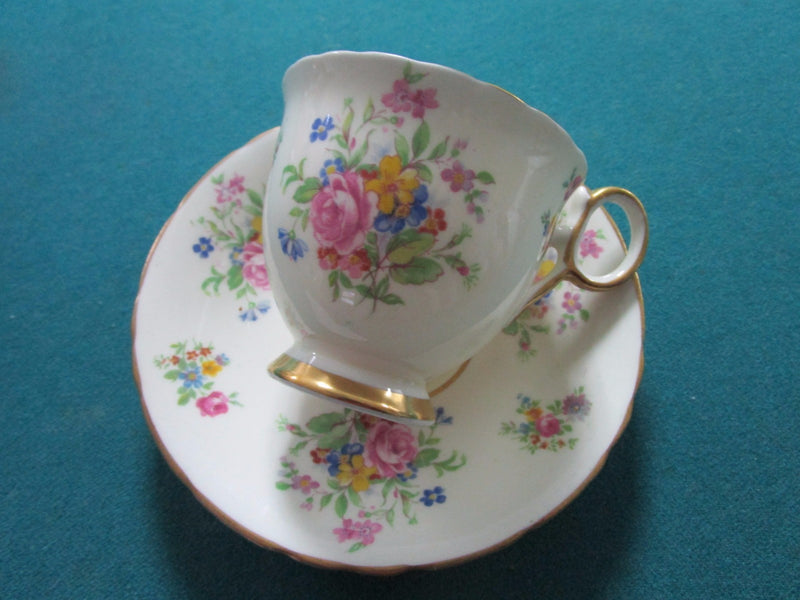 DELPHINE ENGLAND FLORAL TEA CUP AND SAUCER  [65]