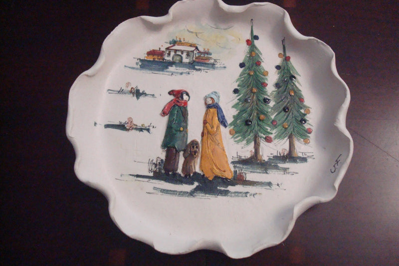 Christmas 1972 Plate by Fontana, Italy, handcrafted, 7" New original ^^