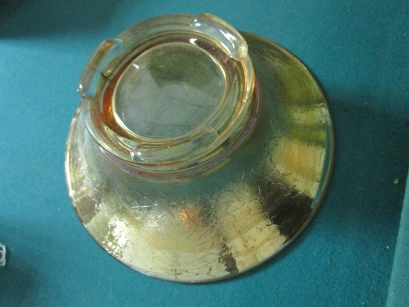 Carnival Iridiscent Marigold large bowl, 3 1/2" X 10" CENTERPIECE [GL-2]