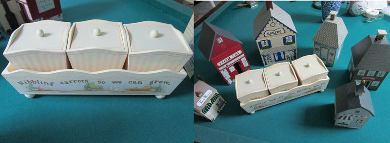 Wooden Canisters Houses Bakery Sweet Tea Flour Sugar Coffee Pick 1 ^^^