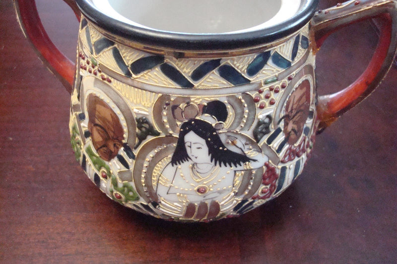 MORIAGE RS Japan Pottery, covered HANDLED sugar  c1940s  [80]