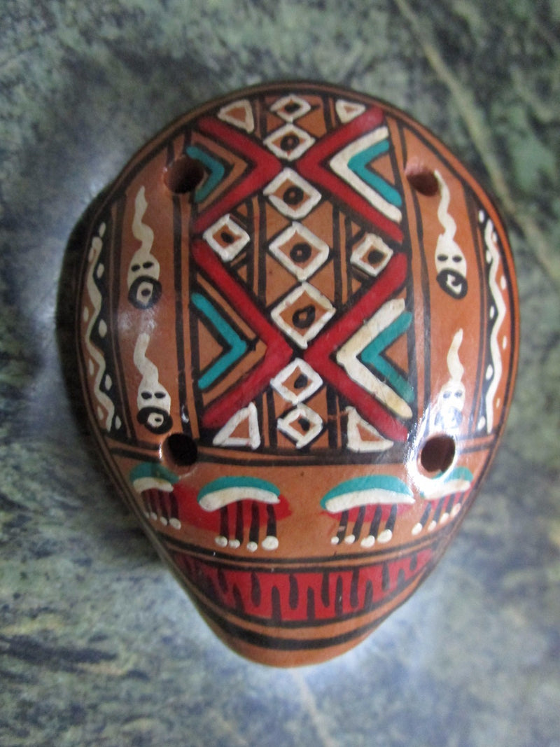 Indian Whistle Ceramic Hand Painted Rare [81D]
