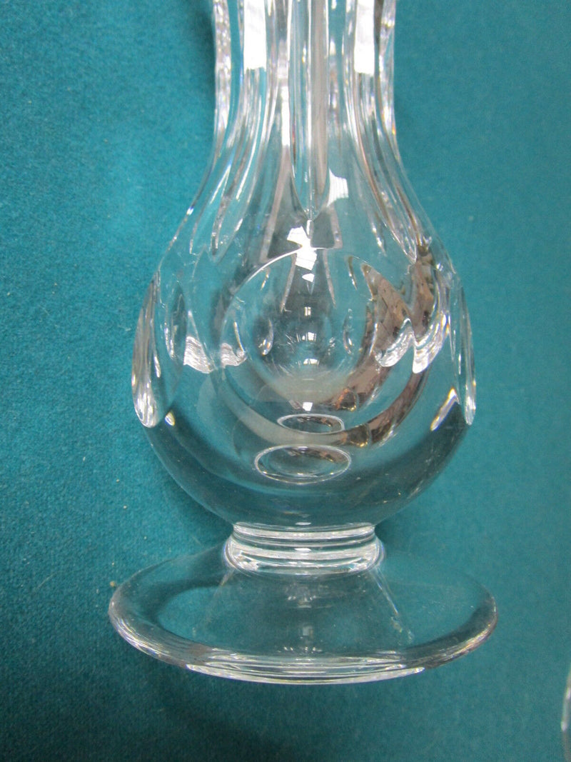 Cut Czech Bohemian Lead Crystal Vase combination of thumbprints & flowers BEAUTY
