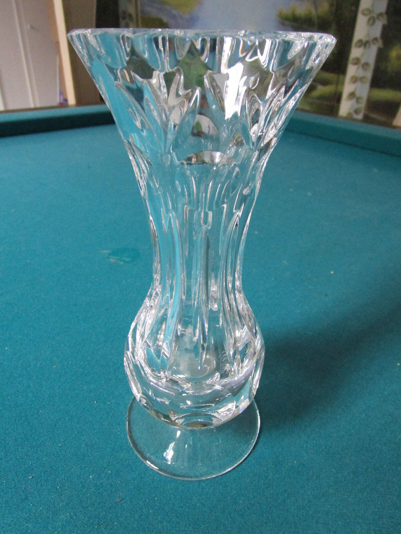Cut Czech Bohemian Lead Crystal Vase combination of thumbprints & flowers BEAUTY