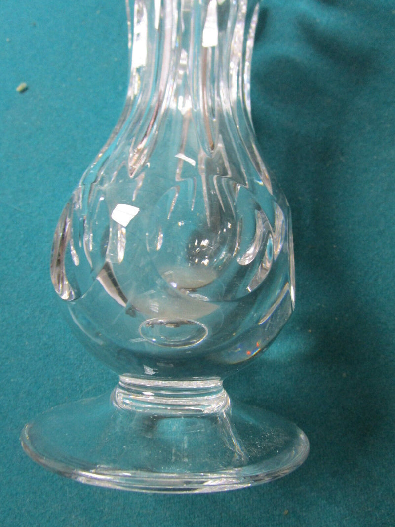 Cut Czech Bohemian Lead Crystal Vase combination of thumbprints & flowers BEAUTY