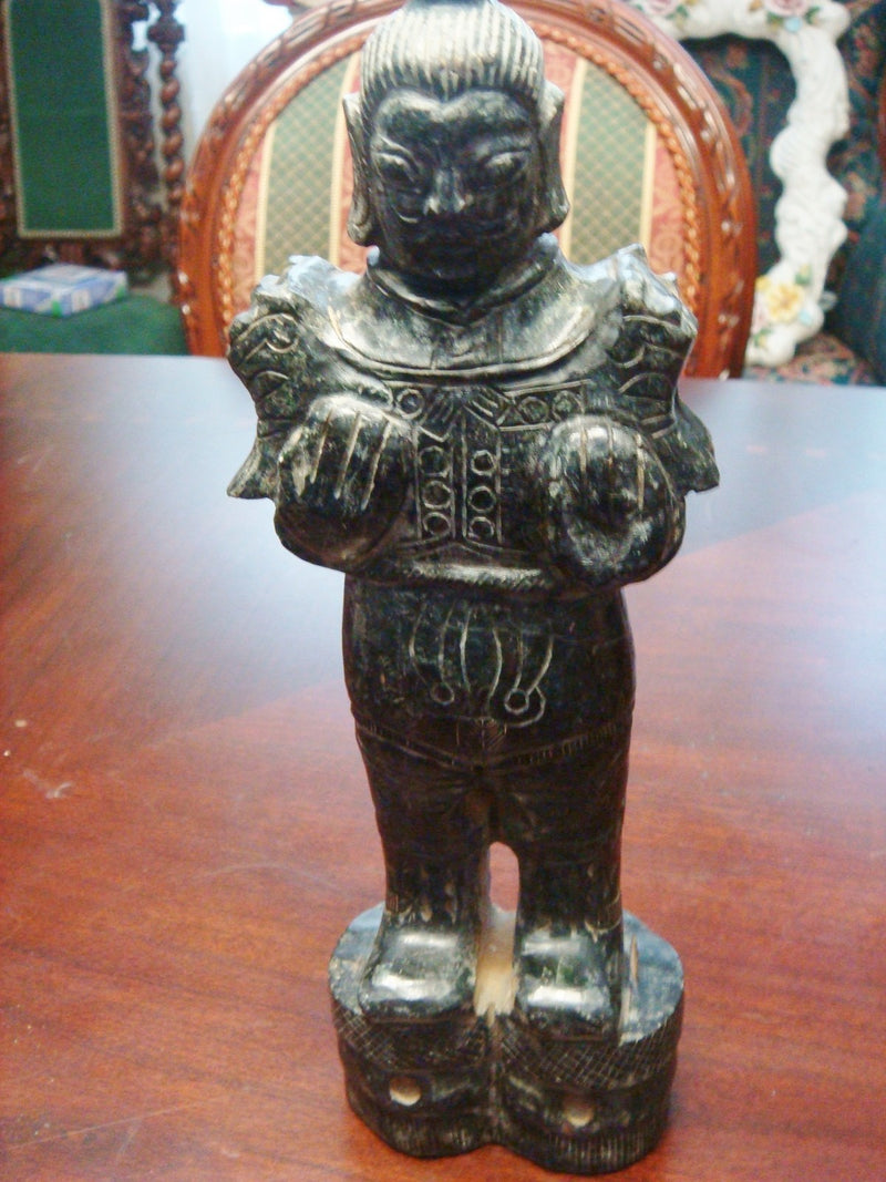 Antique Chinese carved stone of a  soldier, 10 1/2"[8]