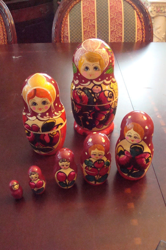 Russian nesting Dolls set of 7, 8" ORIGINAL