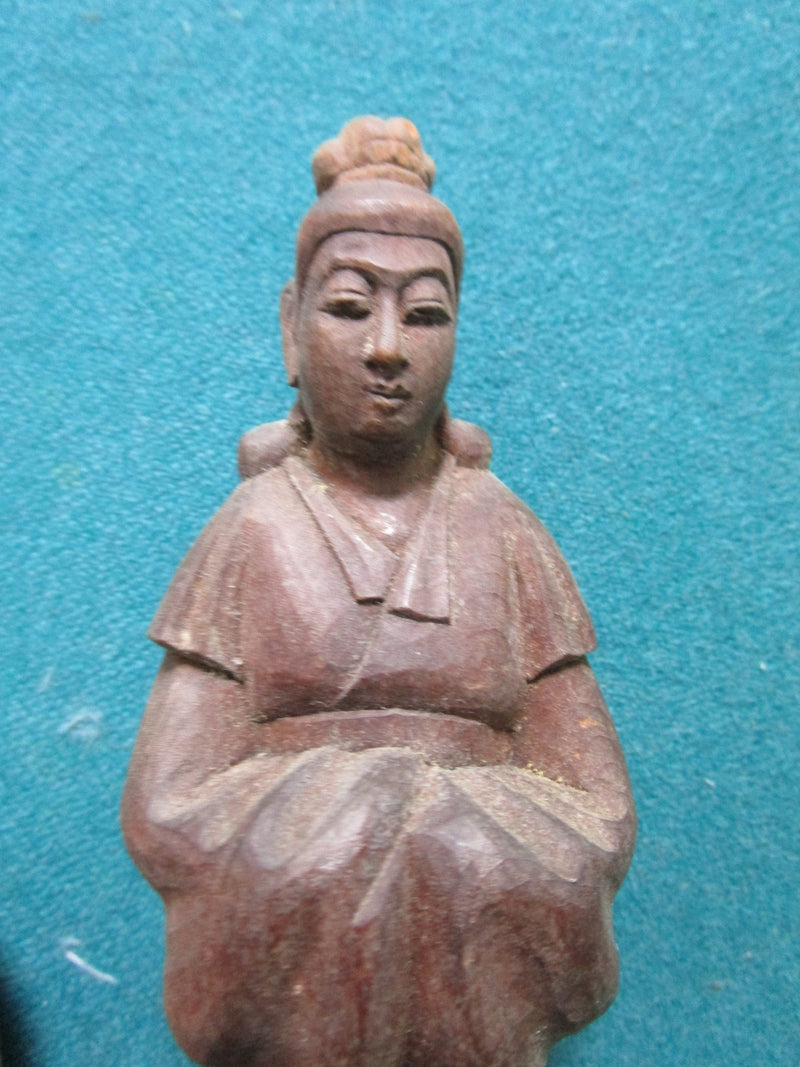 Antique Chinese CHESS wooden carved figurines man and woman [a*7]