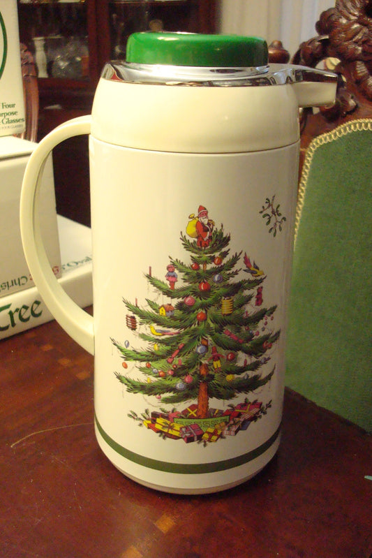 Spode THERMAL GARAFE "Christmas Tree" pattern 10"tall, original box ^^