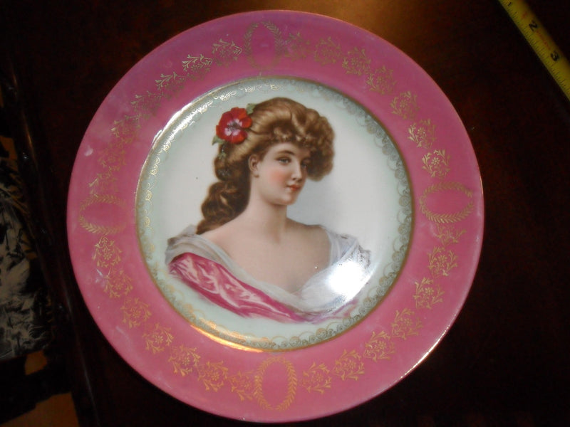 Oscar Schlegelmilch Germany portrait plate lady in pink [#122]