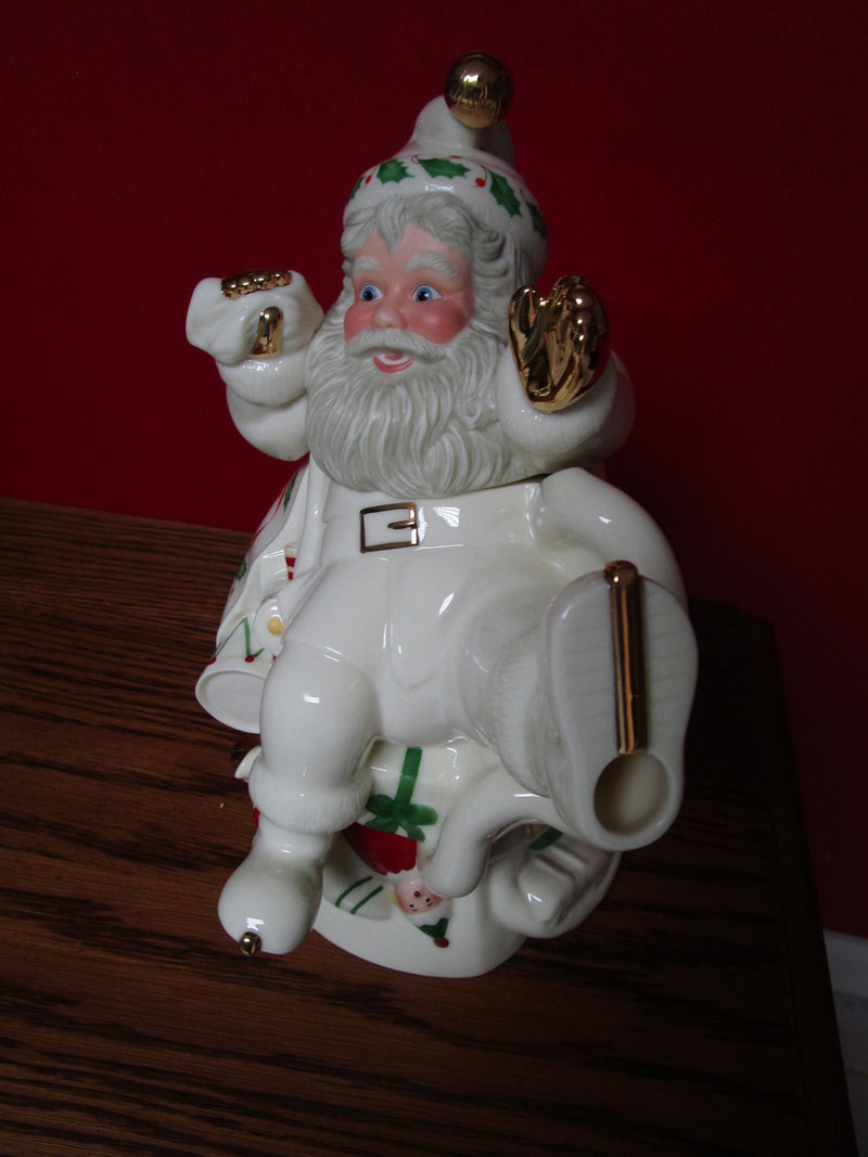 Holiday Santa Collection teapot by Lenox 10 x 10, new in box original