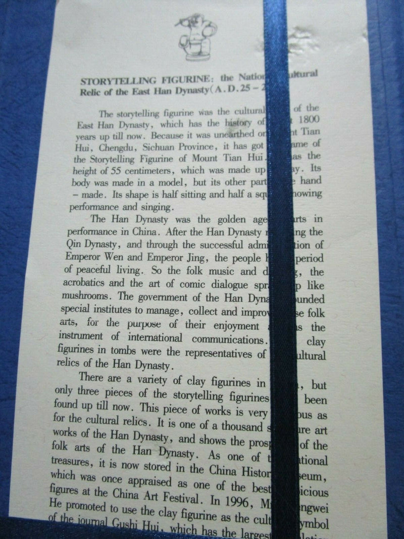 Storytelling  figurine, The National Cultural Relic of  East Han Dynasty CHINA