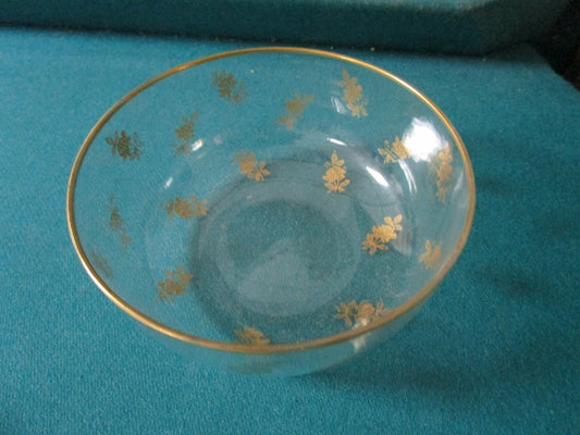 Bohemian Crystal Bowls (3) decorated with leaves in gold [WHITE95]