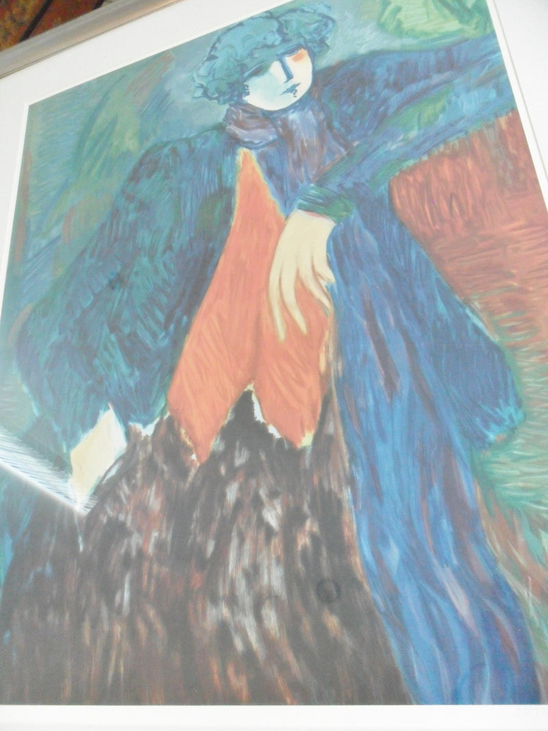 Barbara A. Wood Artist Proof large Lithograph "Pensative Woman" signed in pencil