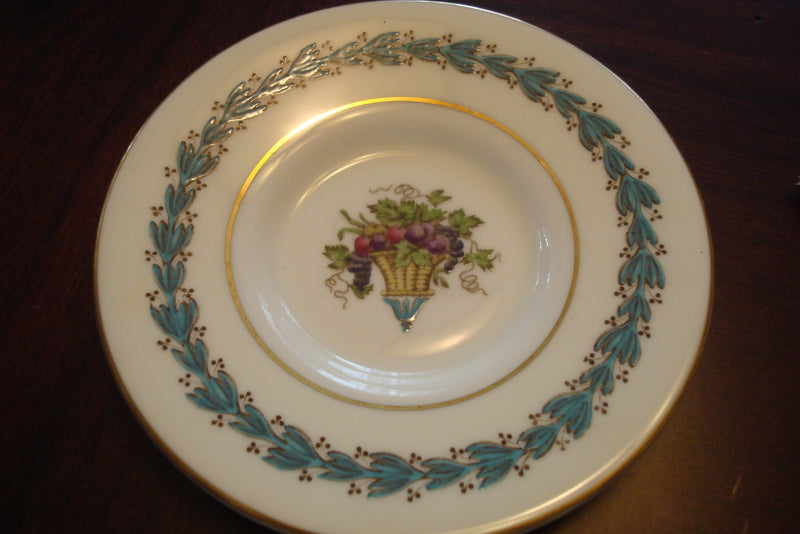 “Wedgwood” cup and saucer made in England, white  with blue garlands [a5#3]