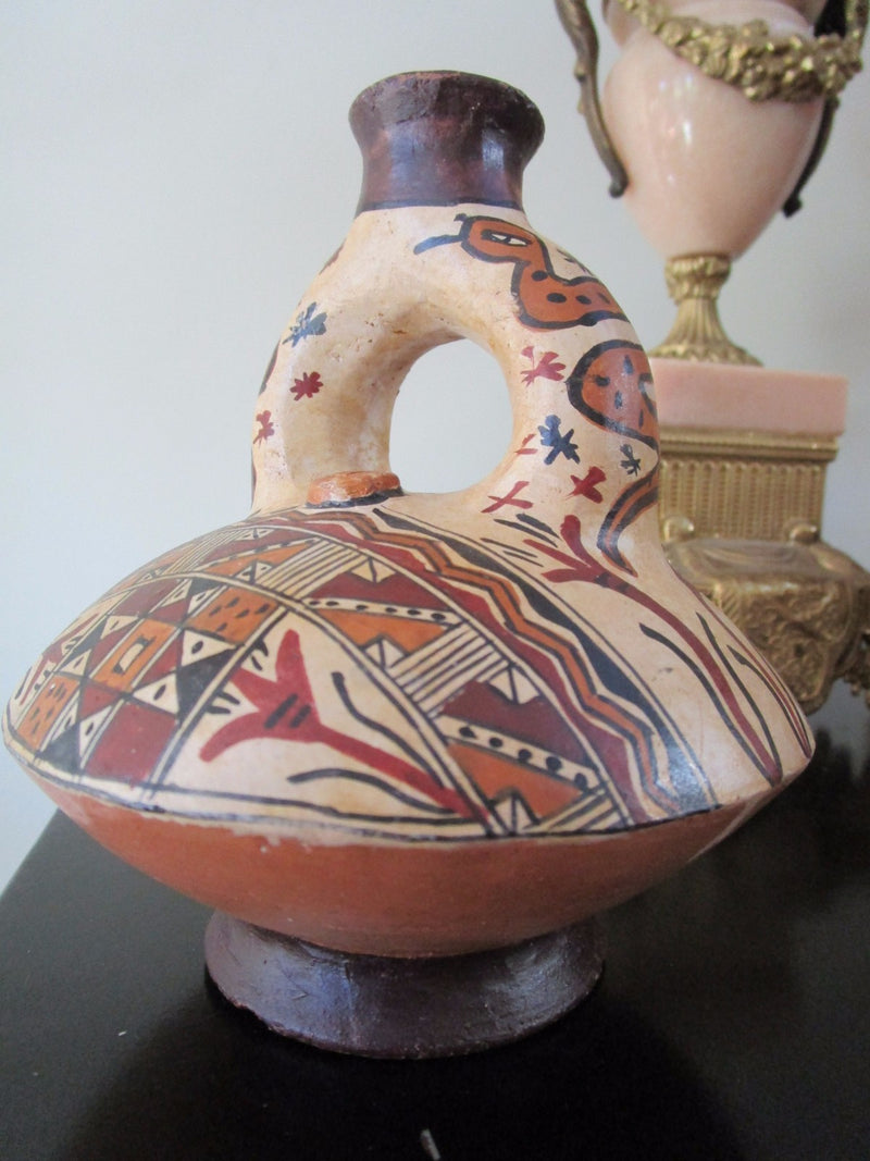 Mexican Vessel Serpents Handle  Red Terracota [SW2]