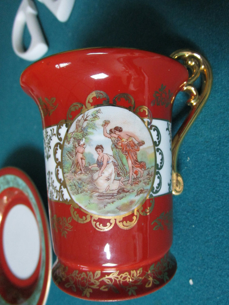 BREMER & SCHMIDT - Germany - ca 1930s figural cup and saucer ORIG [84C]