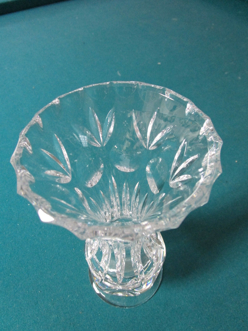 Cut Czech Bohemian Lead Crystal Vase combination of thumbprints & flowers BEAUTY