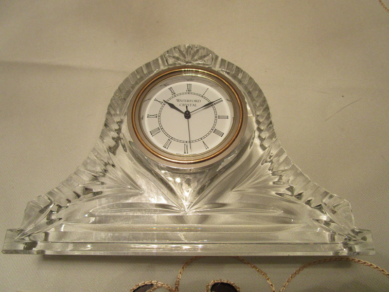 "Waterford" Ireland Crystal Mantel Shelf Desk Clock[A]