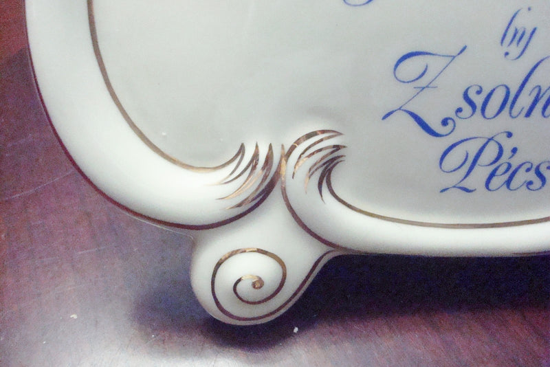 "Zsolnay Pecs" Hungary Porcelain Dealer Sign Plaque  free standing[7]