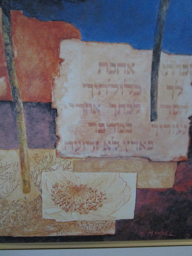 JEWISH LANDSCAPE M. Mandel oil on canvas painting professionlly framed